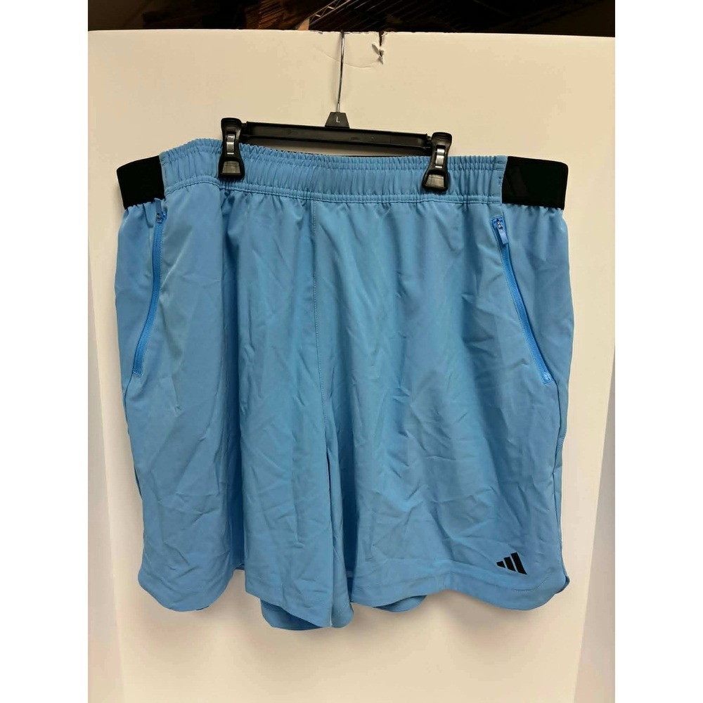Adidas Mens Axis Woven‎ 4.0 Aeroready Training Shorts Blue 2XL 7 Inch Inseam